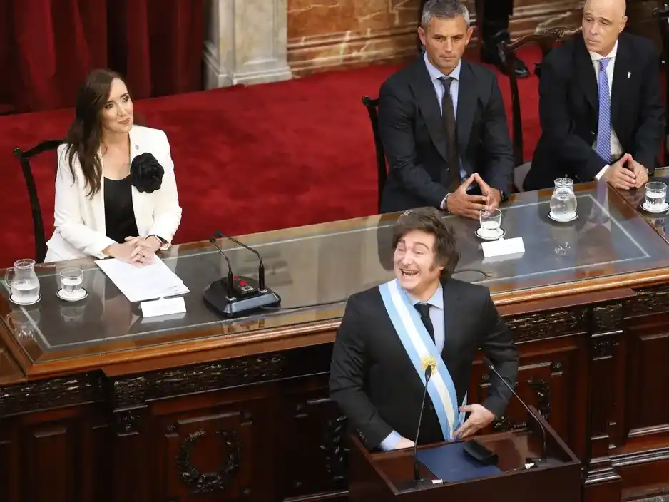 El presidente Javier Milei en la apertura de sesiones ordinarias del Congreso.