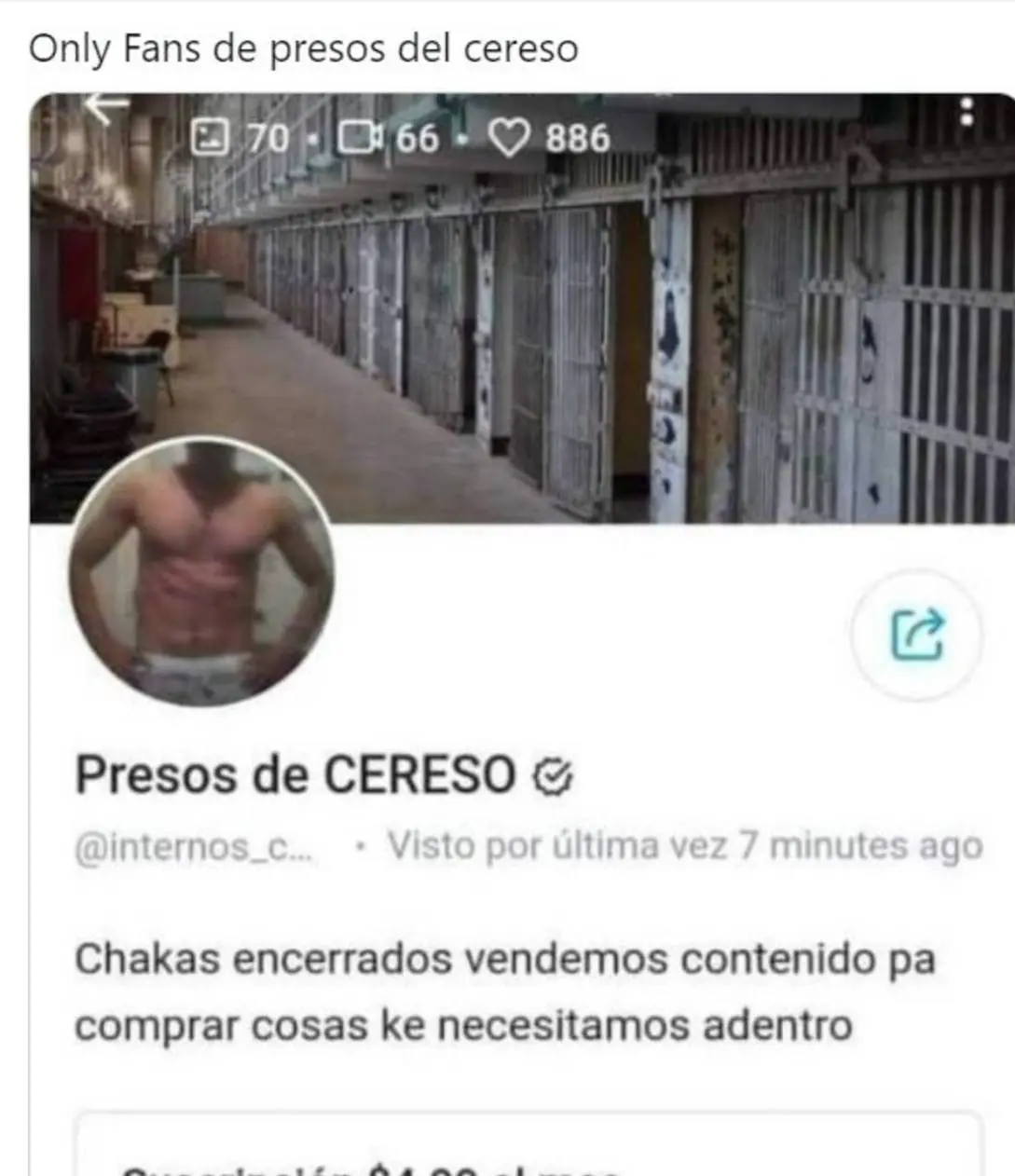 INCREÍBLE presos publican contenido en cuenta OnlyFans para ganar dinero