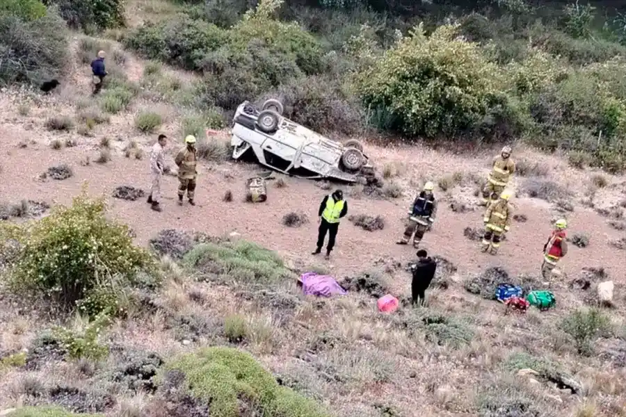 Tragedia en Bariloche: murieron dos jubilados tras caer un auto por un barranco