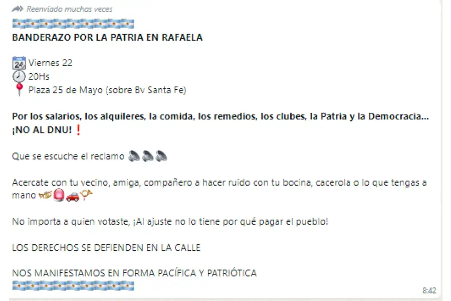 Convocatoria a través de redes sociales