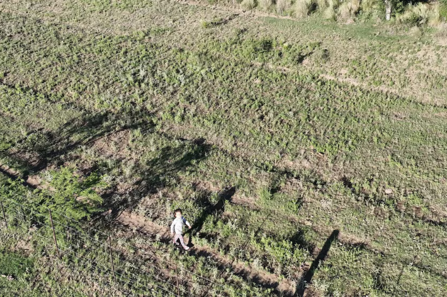 Un dron logró ubicar a la niña, quien se había alejado casi dos kilómetros, atravesando alambres y caminando por el monte