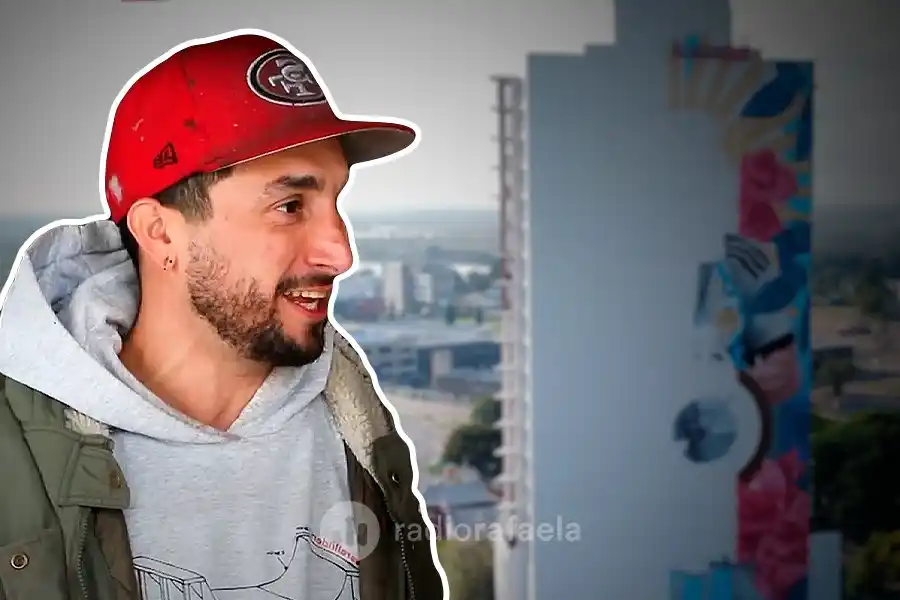 Mano a mano con el pintor del mural más grande del mundo de Messi: “Quiero romper un Récords Ginness”