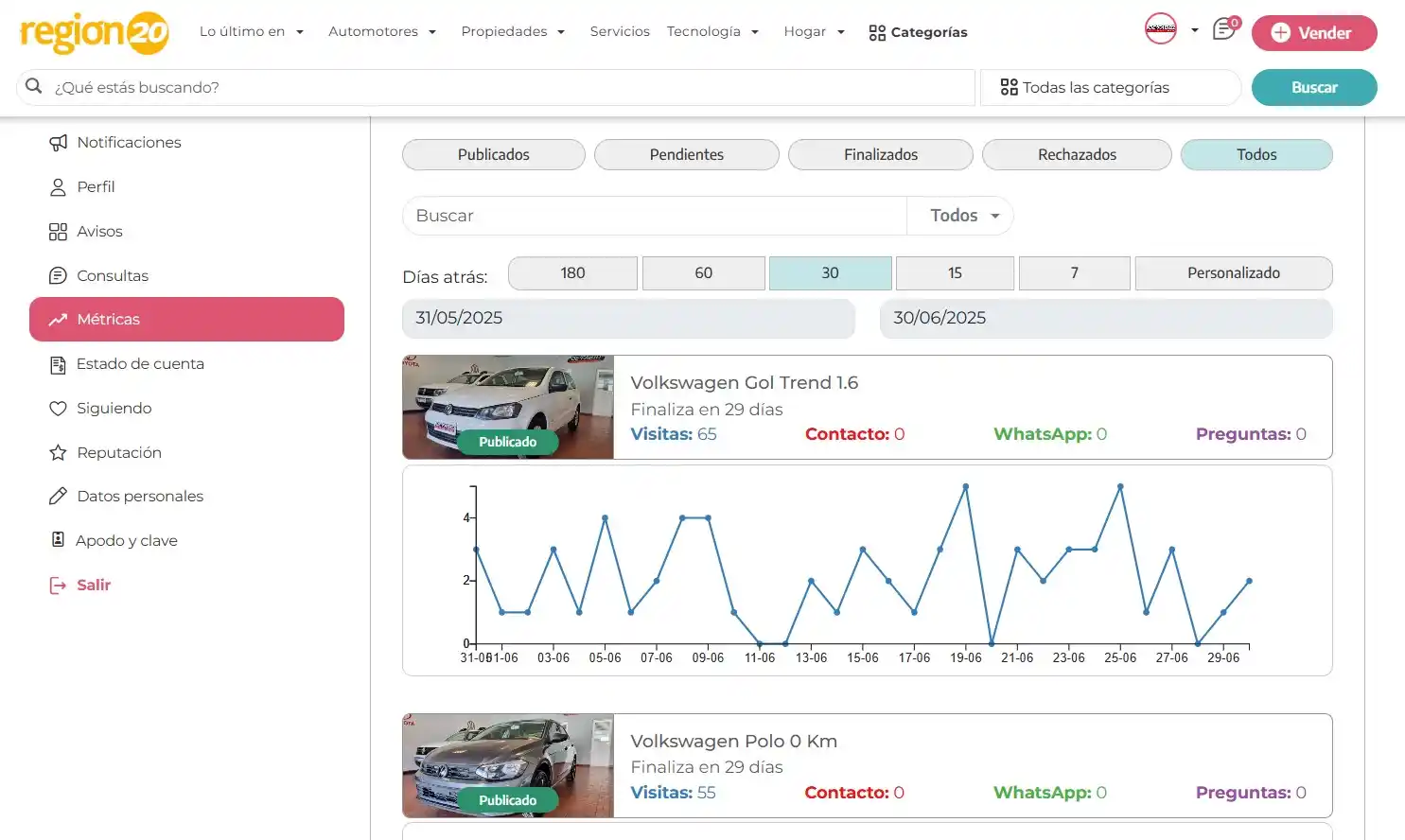 Renovación del sitio web de Región 20