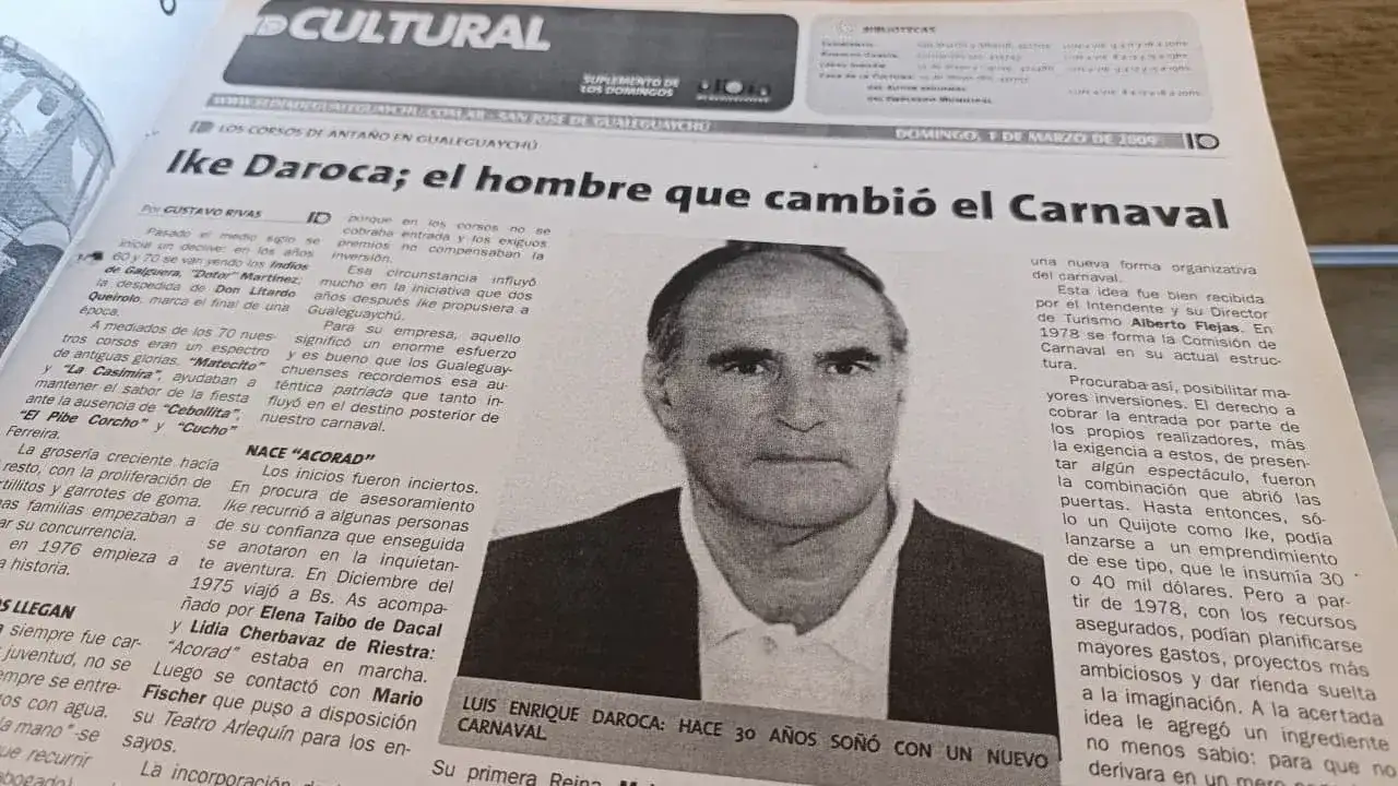 Murió Ike Daroca, un hombre clave en la historia del Carnaval de Gualeguaychú