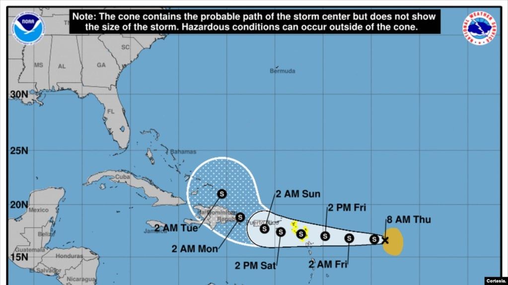Se forma la tormenta tropical Fiona, llevará fuertes lluvias al Caribe este fin de semana