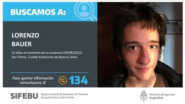 Urgente: buscan a Lorenzo, sobrino del ministro Tristán Bauer