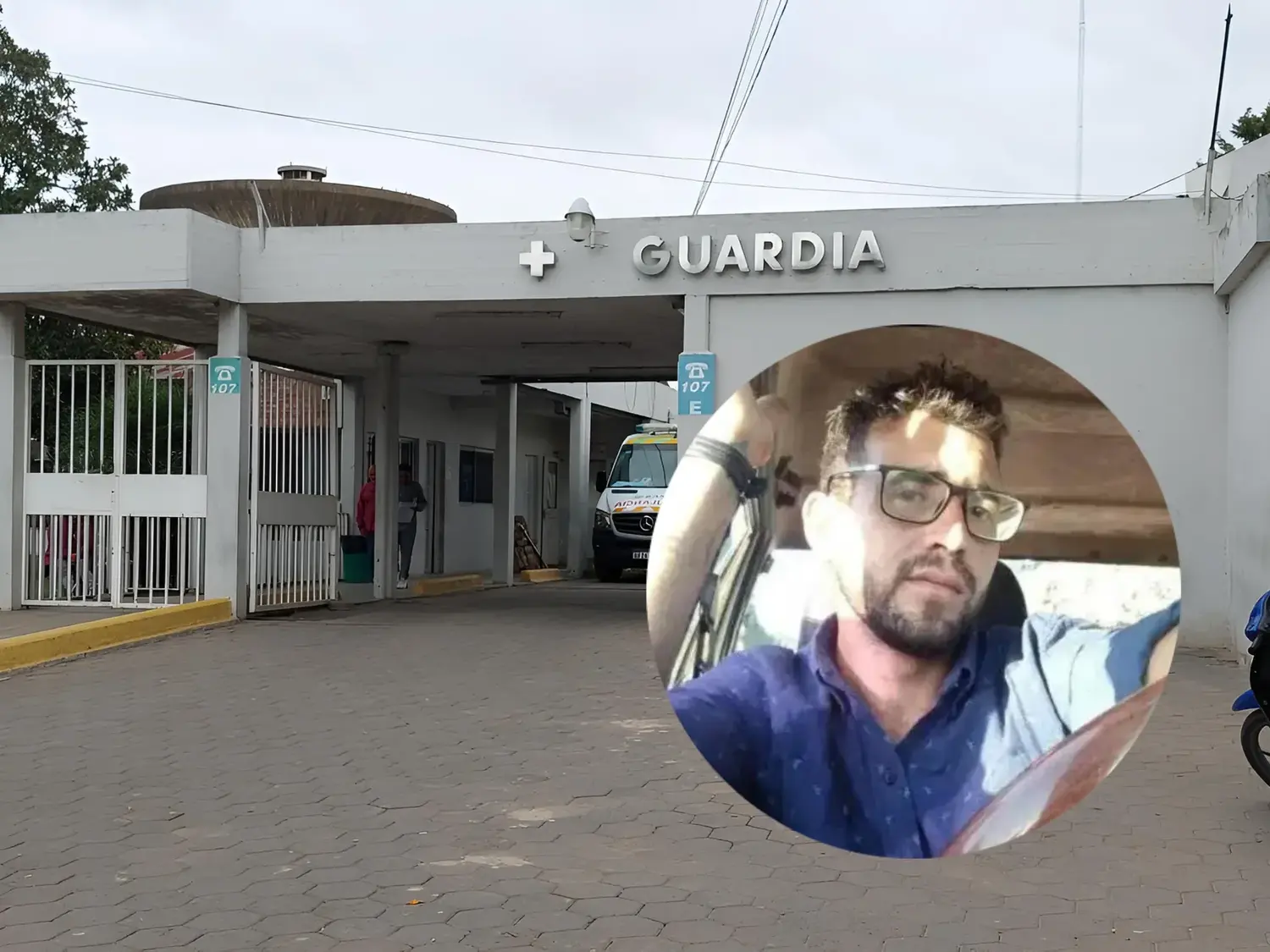 Juan Cruz Caffieri fue asistido en la Guardia y permanece interando en terapia intensiva.