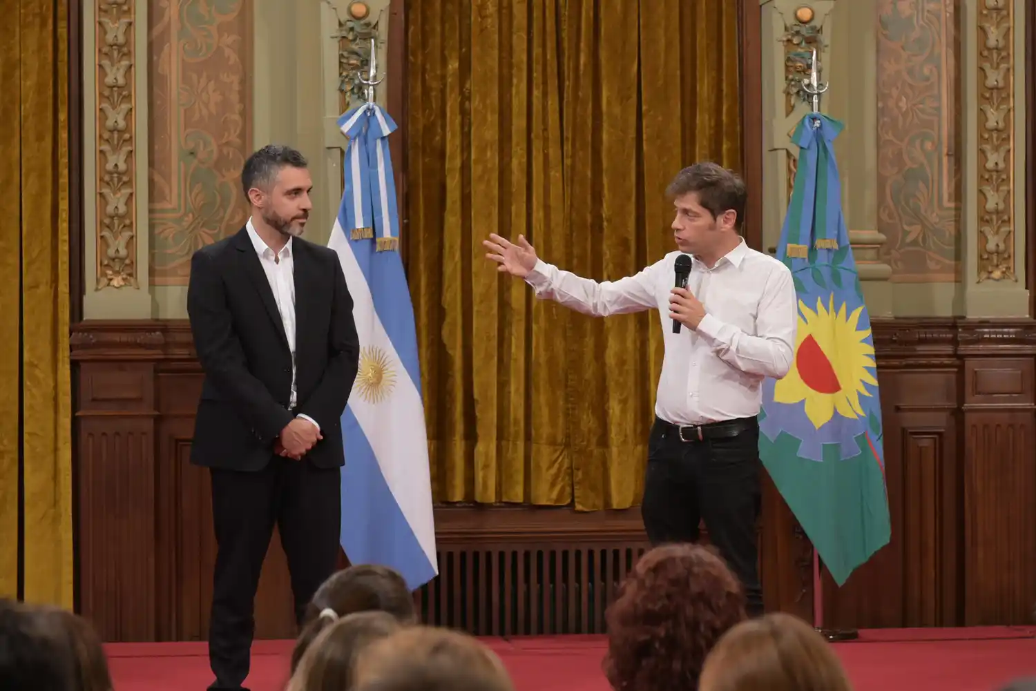 Cristian Girard junto a Axel Kicillof.