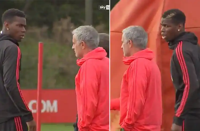 ¡Todo mal! Mourinho cruzó a Pogba en la práctica del United