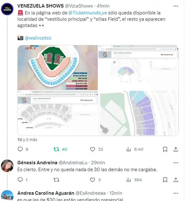 Los usuarios han reportado cómo les va con las entradas de Karol G. Foto X