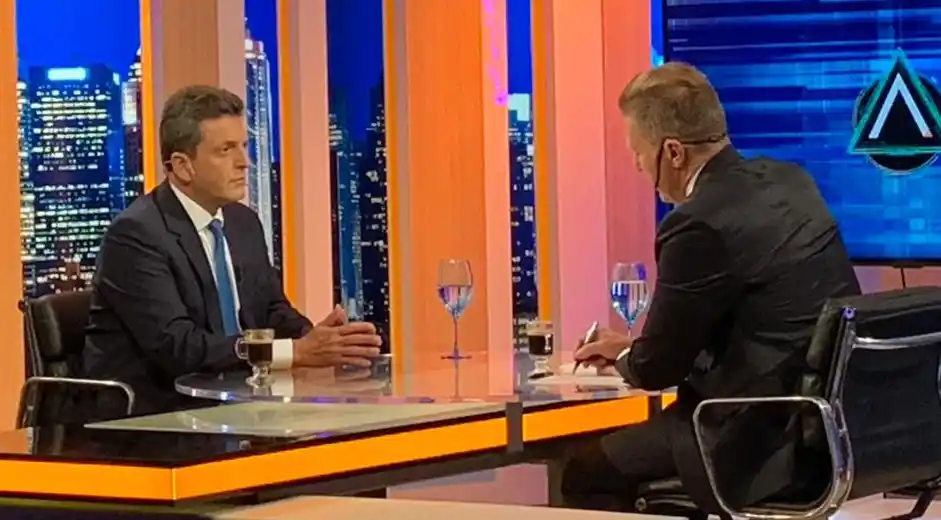 Massa con Fantino: Descartó unidad con Cristina y calificó de "insensible" a Macri