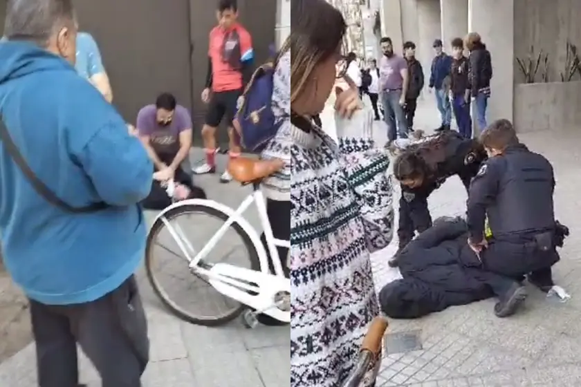 Nueva detención civil en el centro de Rosario: peatones golpearon y redujeron a un delincuente