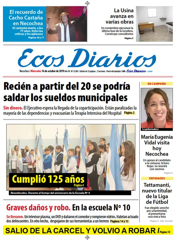 Tapa del 16 de octubre de 2019