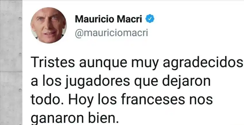 Macri se mostró triste aunque muy agradecido con la Selección