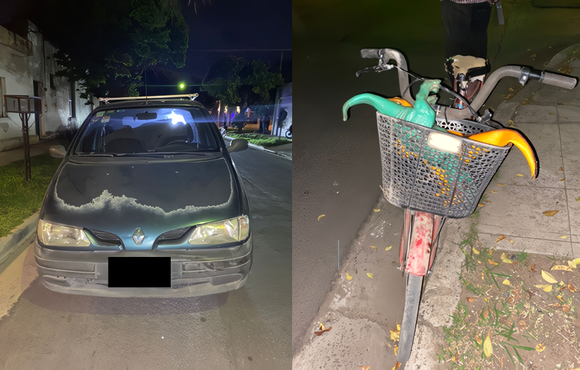 Trasladaron a joven ciclista al Hospital tras accidente