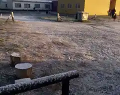 Felicidad de maestras y alumnos del Jardín San Antonio que amaneció nevado