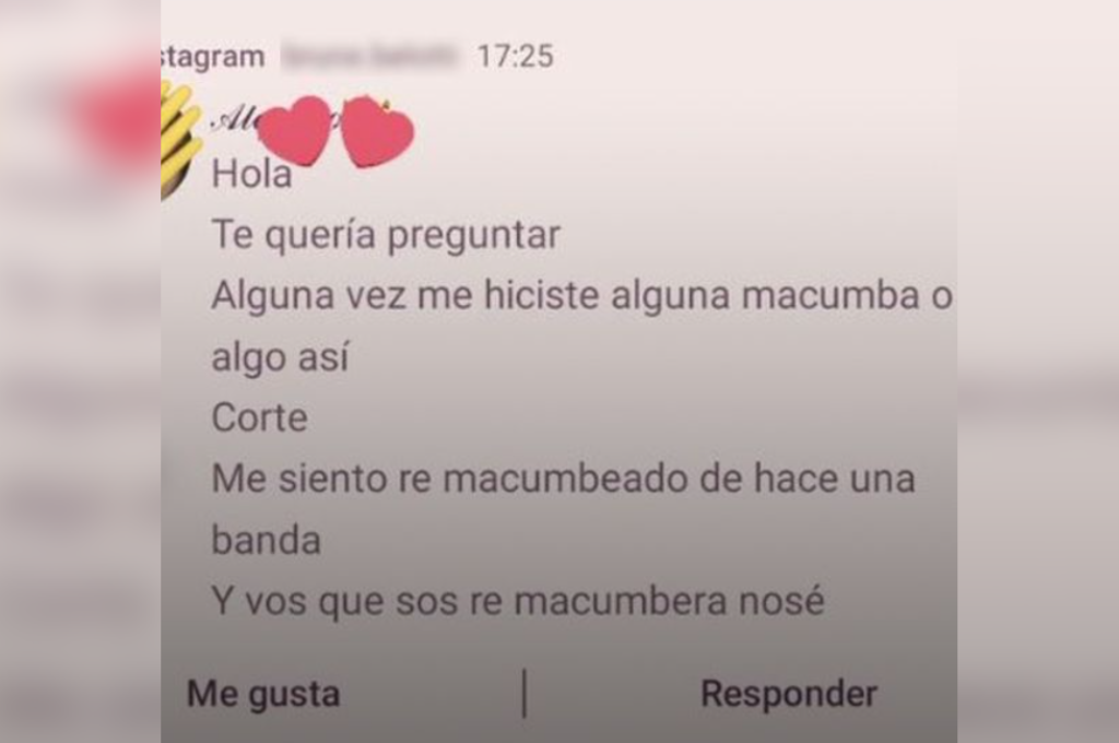 El mensaje del ex novio.