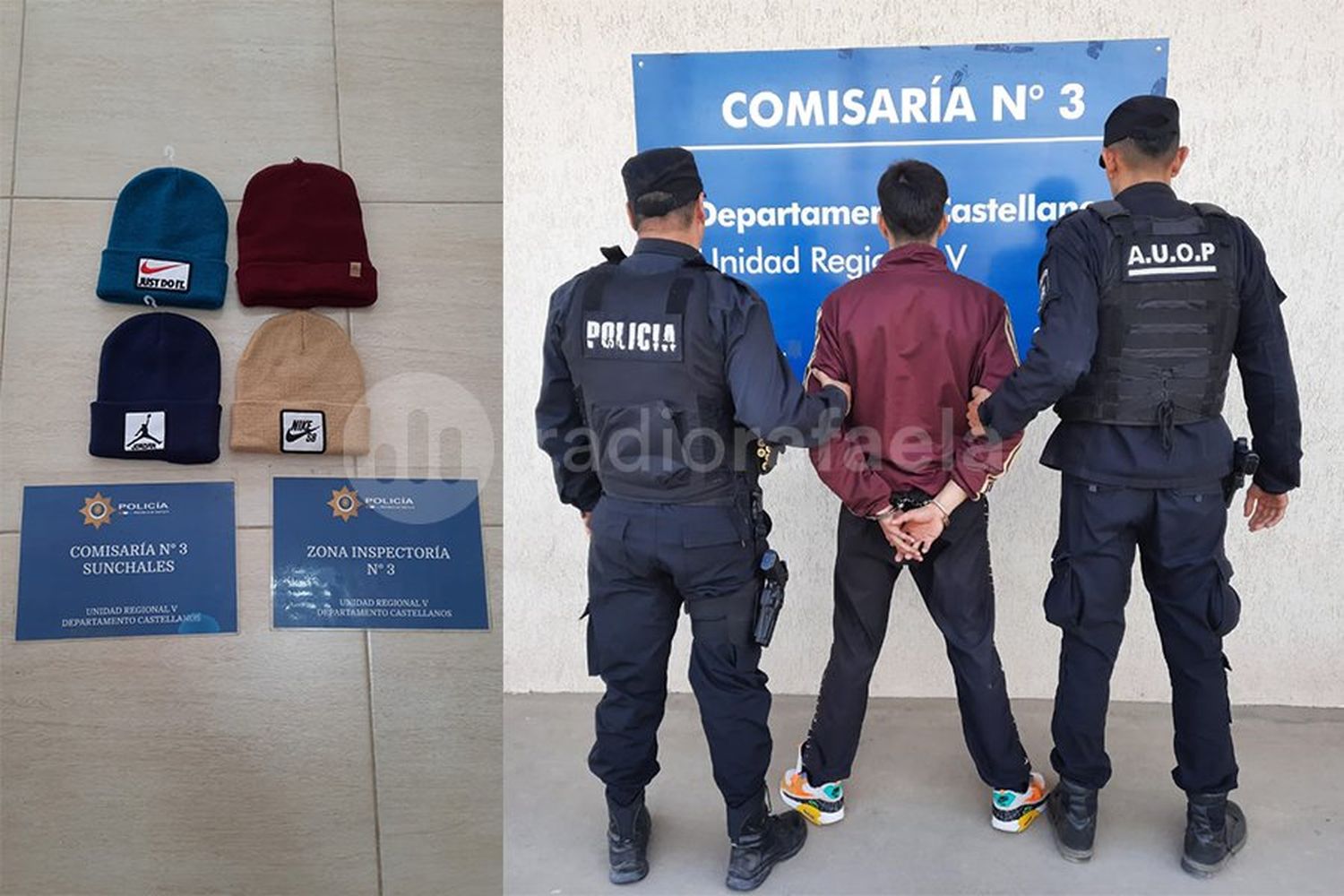 Requisaron dos domicilios y recuperaron cuatro gorros de lana que habían sido robados a un comercio