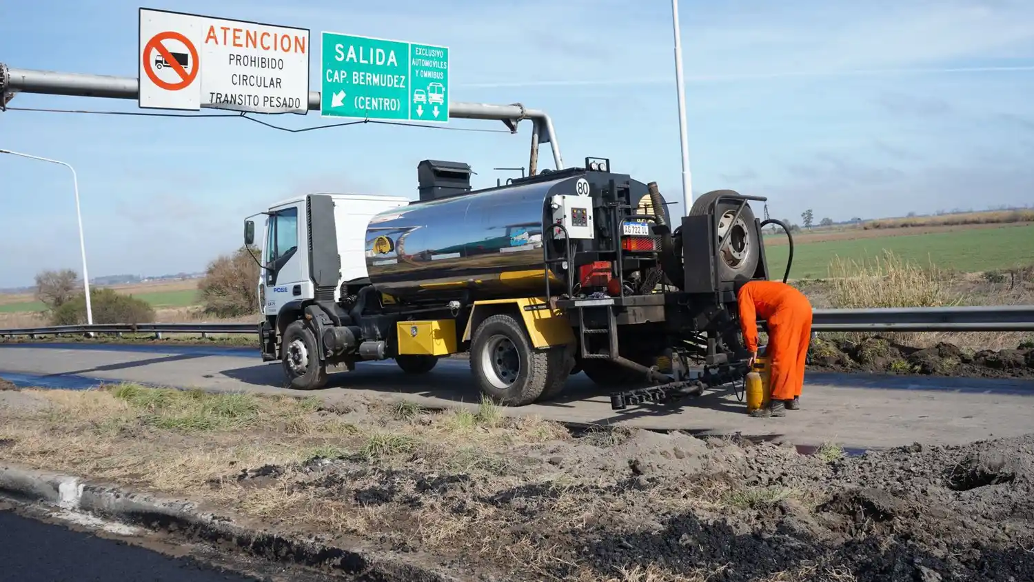 Avanzan las obras del tercer carril en la Autopista Rosario-Santa Fe.