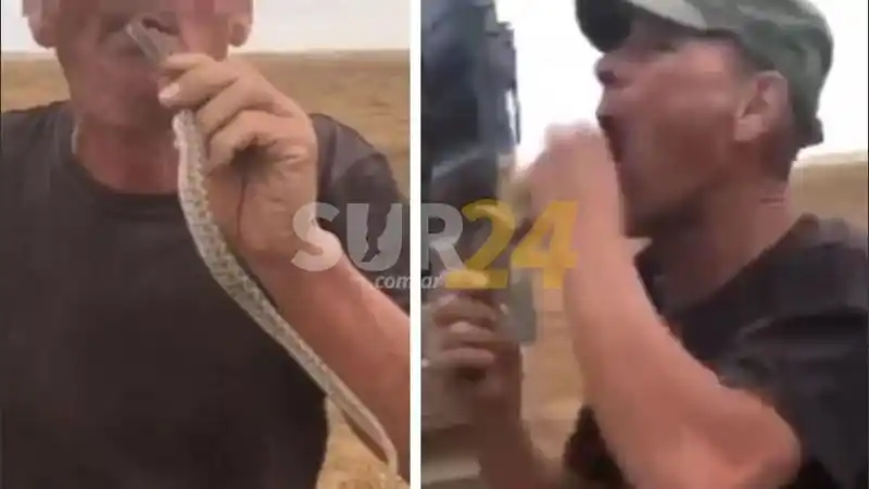 Para impresionar metió una serpiente en su boca, lo mordió en la lengua y murió