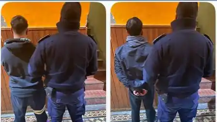 Robaron un termo del interior de un vehículo y fueron aprehendidos