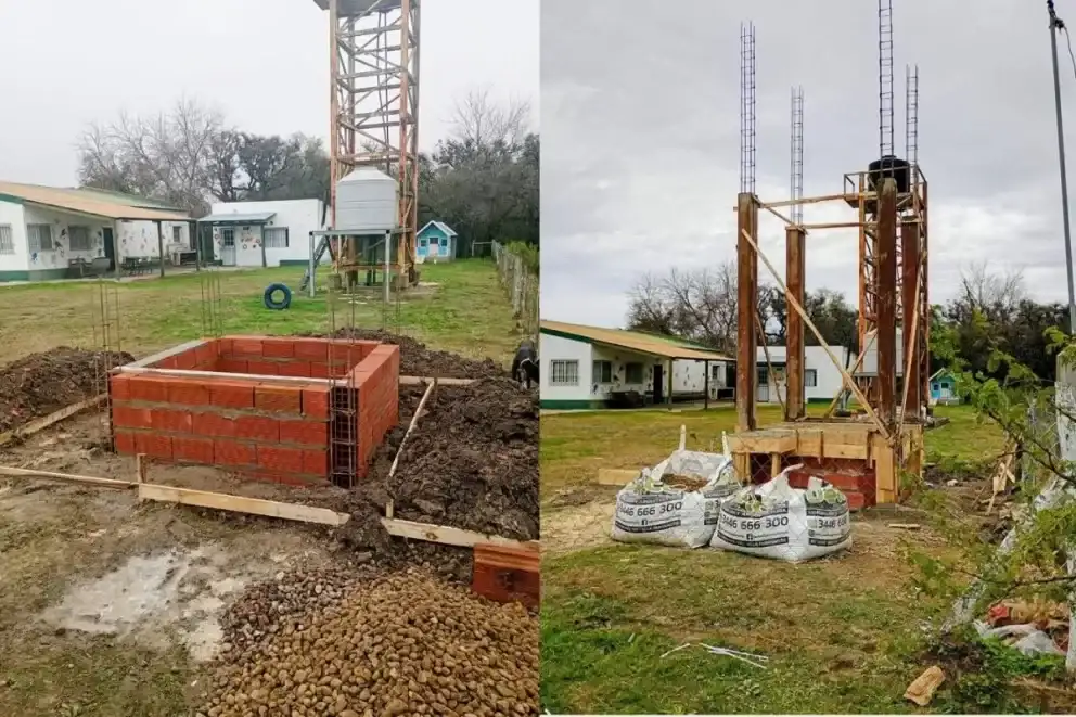 Ceibas: ejecutan obras para mejorar el suministro de agua en la Escuela N° 32 "Tierra de Chanas"