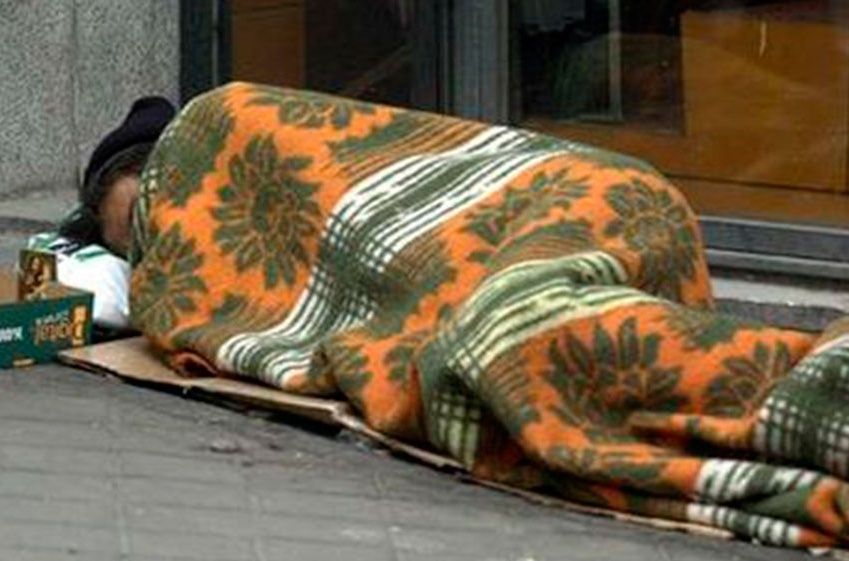 Personas en situación de calle en Mar del Plata.