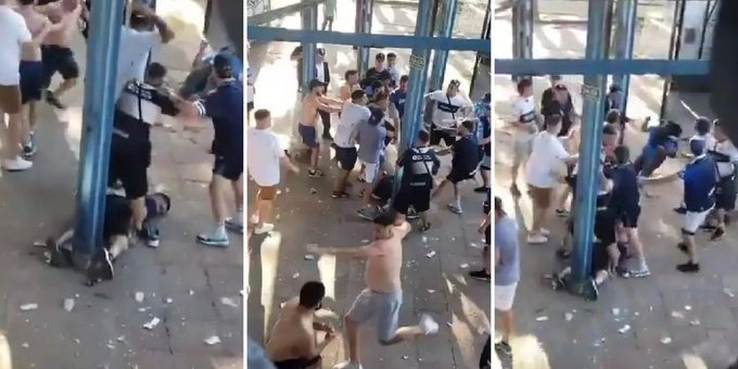 Video: así fue la brutal pelea entre facciones de la barra de Gimnasia durante el entretiempo del partido con Newell's