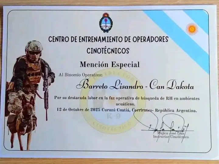 K9 Gualeguay: compromiso solidario, capacitación y trabajo en el rescate con perros
