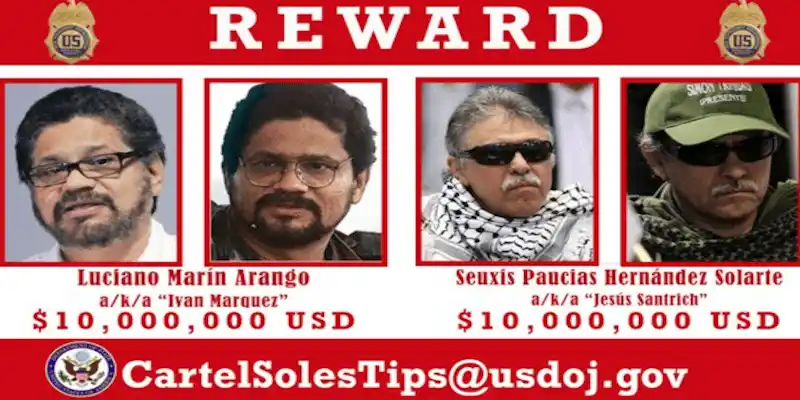 La DEA anuncia  recompensa oficial por Jesús Sántrich e Iván Márquez