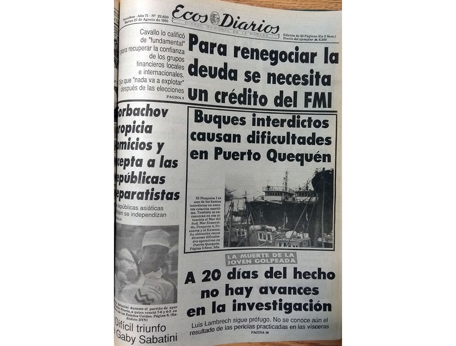 Lunes 27 de Agosto de 1991