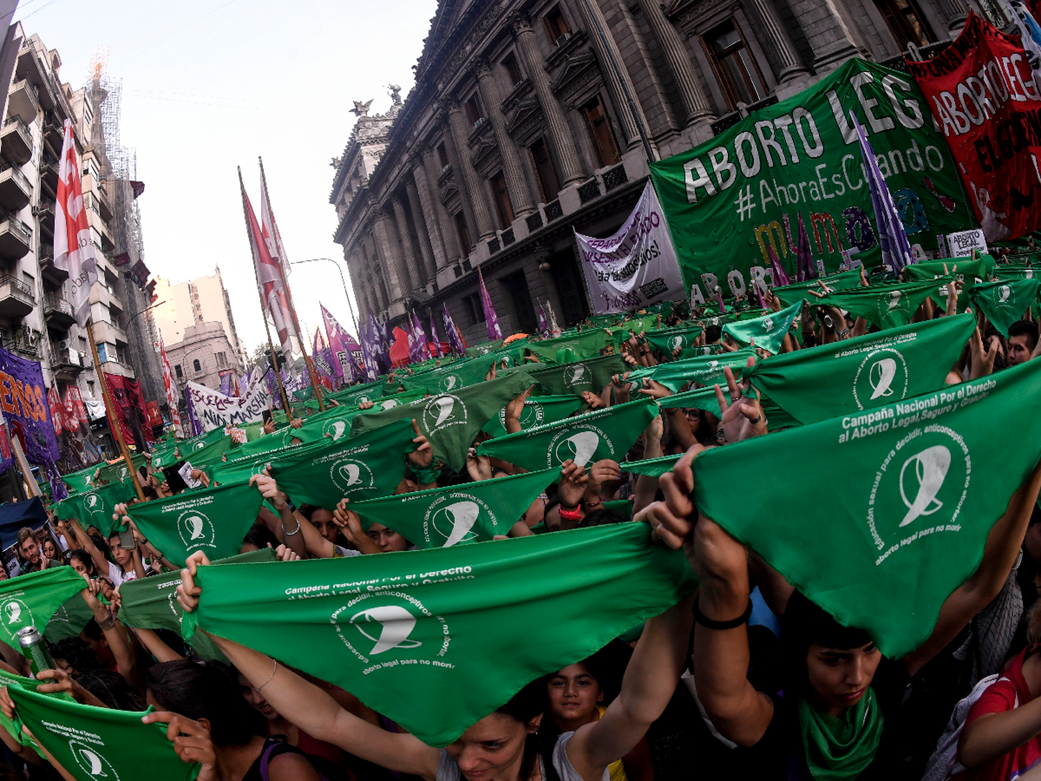 Verdes y celestes, naranjas, violetas y más: el año en que explotaron los pañuelos como emblemas