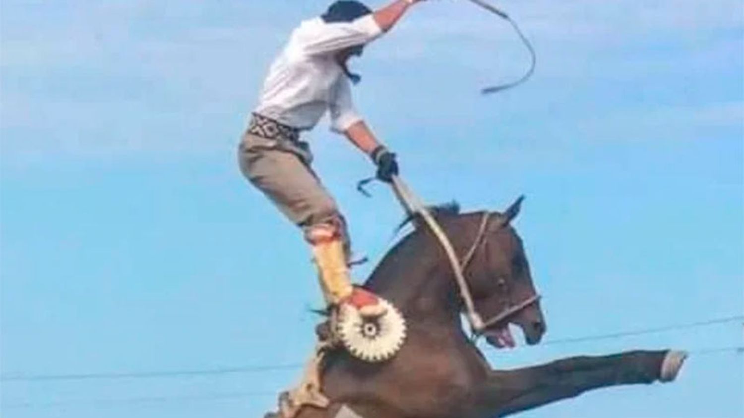 Jinete está grave tras caer de un caballo en un festival de doma