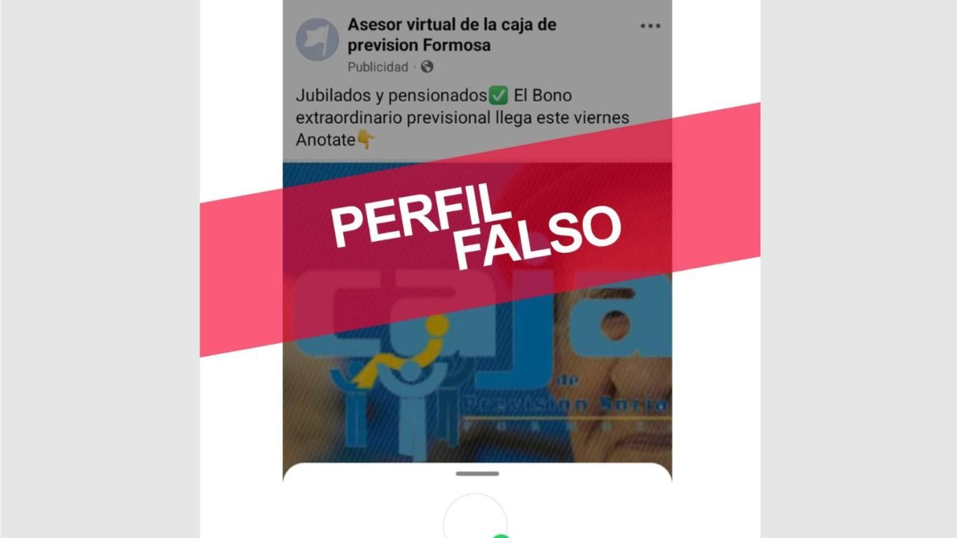 Advierten sobre un perfil falso en Facebook que pretende engañar a jubilados
