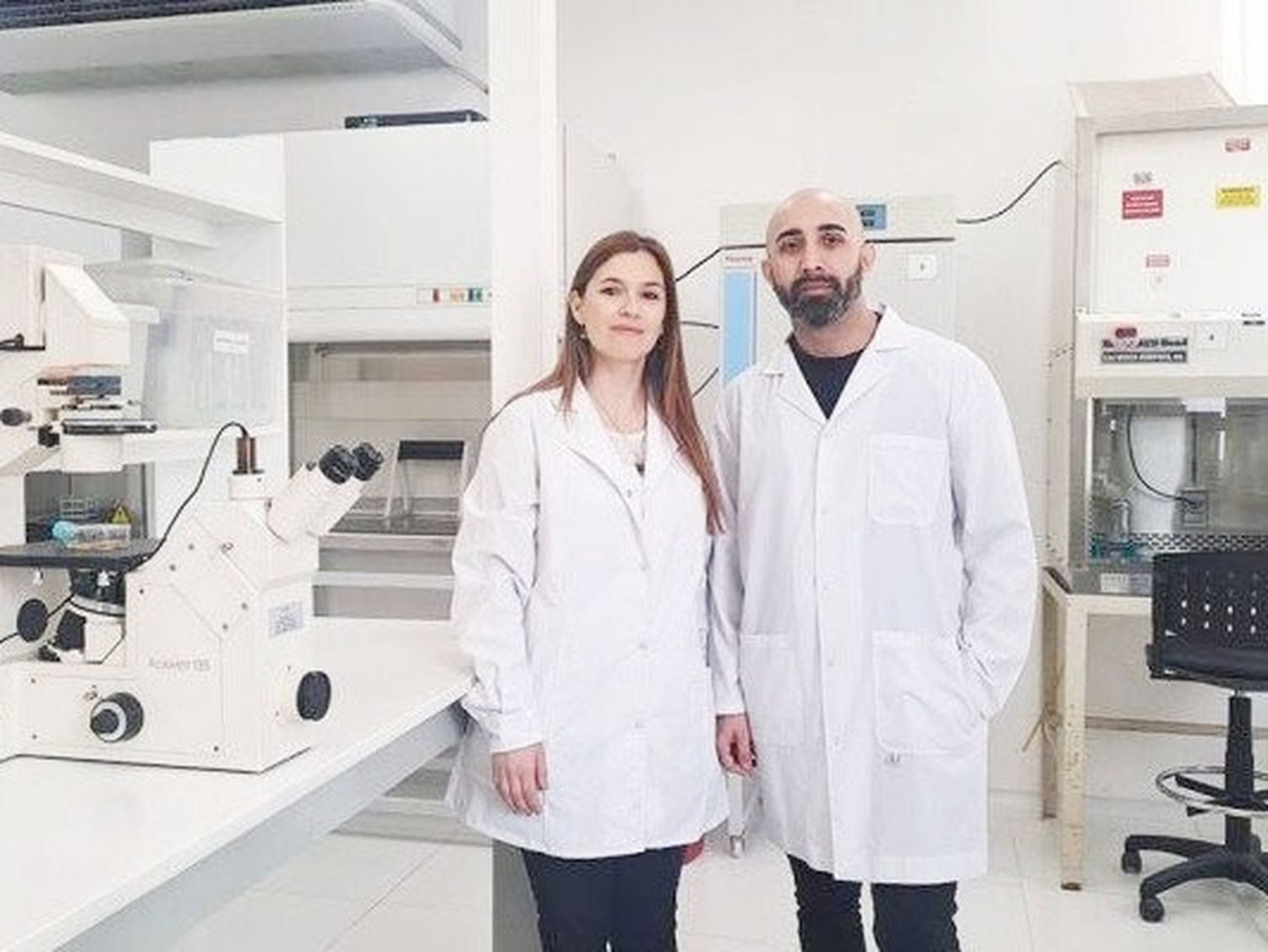 Carola Sabini y Elio Soria, investigadores del CONICET y coautores del trabajo.
 Foto: CONICET Córdoba