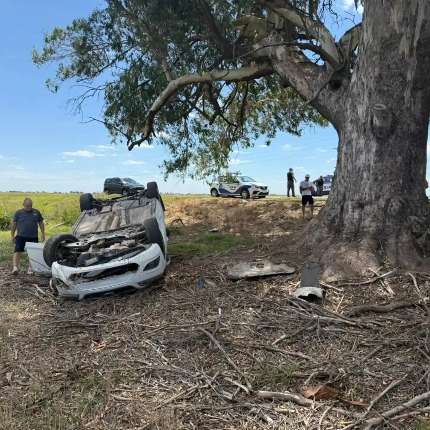 El siniestro ocurrió a la altura del kilómetro 78 (Foto: Bomberos San Fco. ).