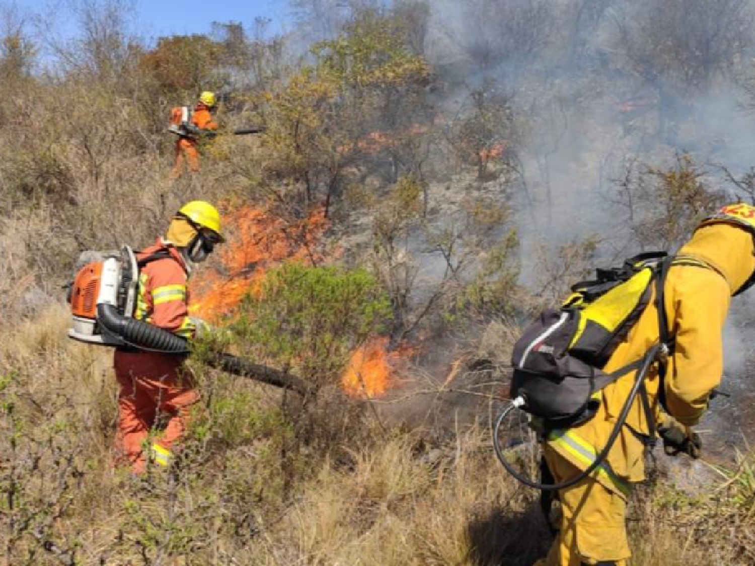 El fuego llegó en Potrerillo de Larreta,