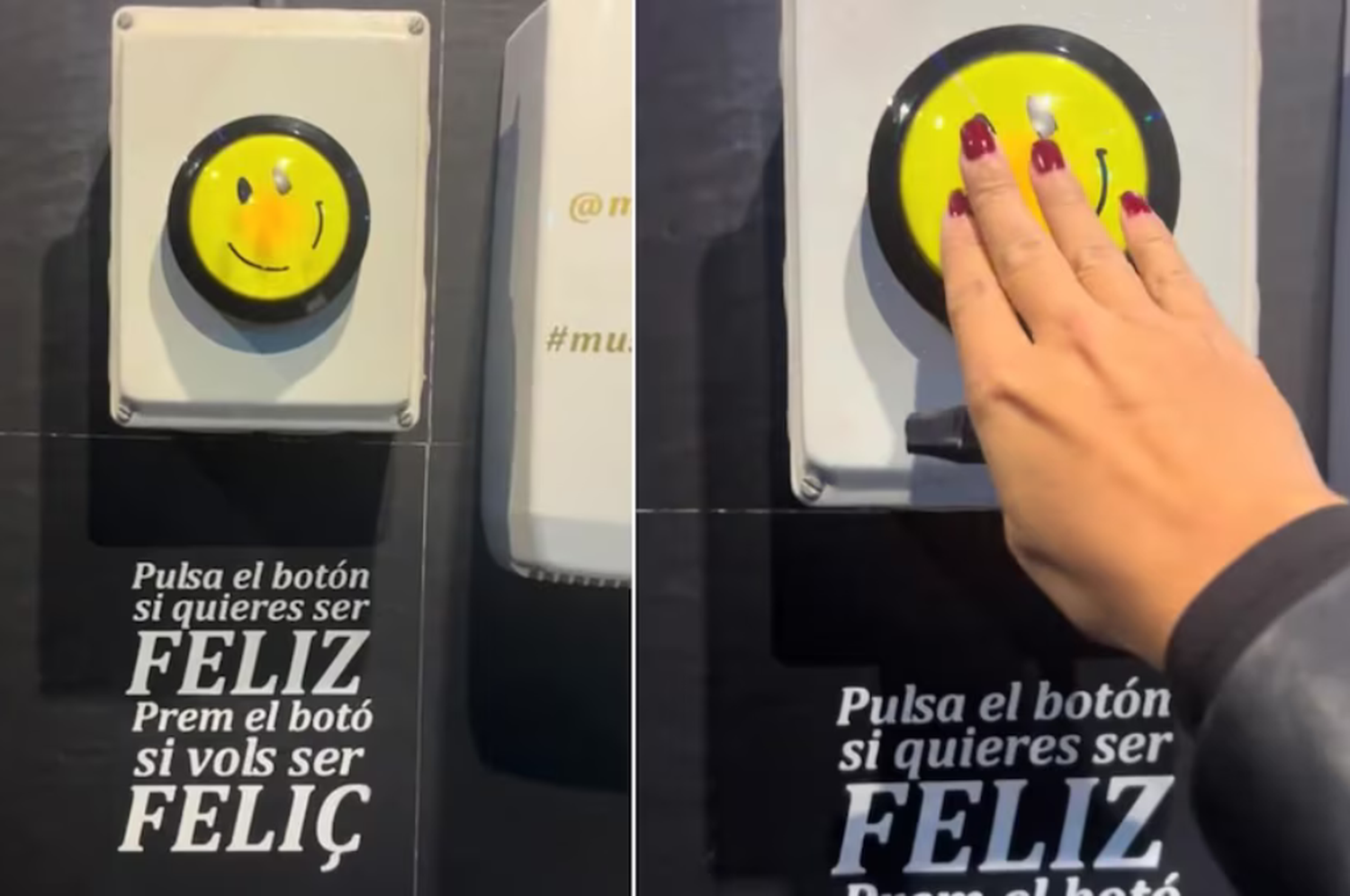 “Pulsa el botón si quieres ser feliz”.