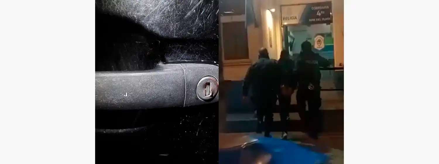 No pudo con una ventana ni con la puerta de un auto: fue atrapado