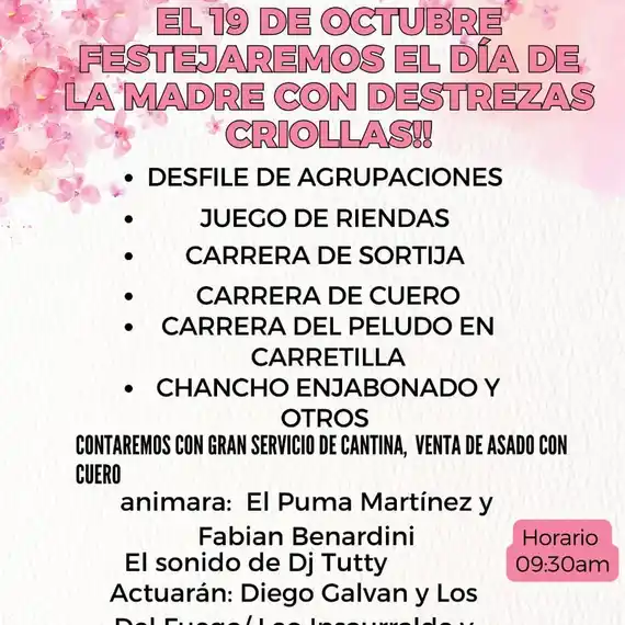 Sexto Distrito festeja el Día de la Madre con destrezas criollas y música en vivo