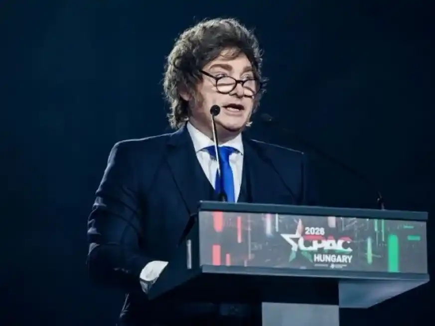Milei en la Conferencia de Acción Política Conservadora (CPAC) de Hungría.