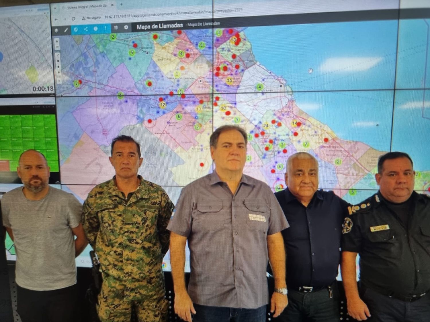 En la reunión acordaron una capacitación para el Centro de Monitoreo y la coordinación de fuerzas. Foto: Ministerio de Seguridad.