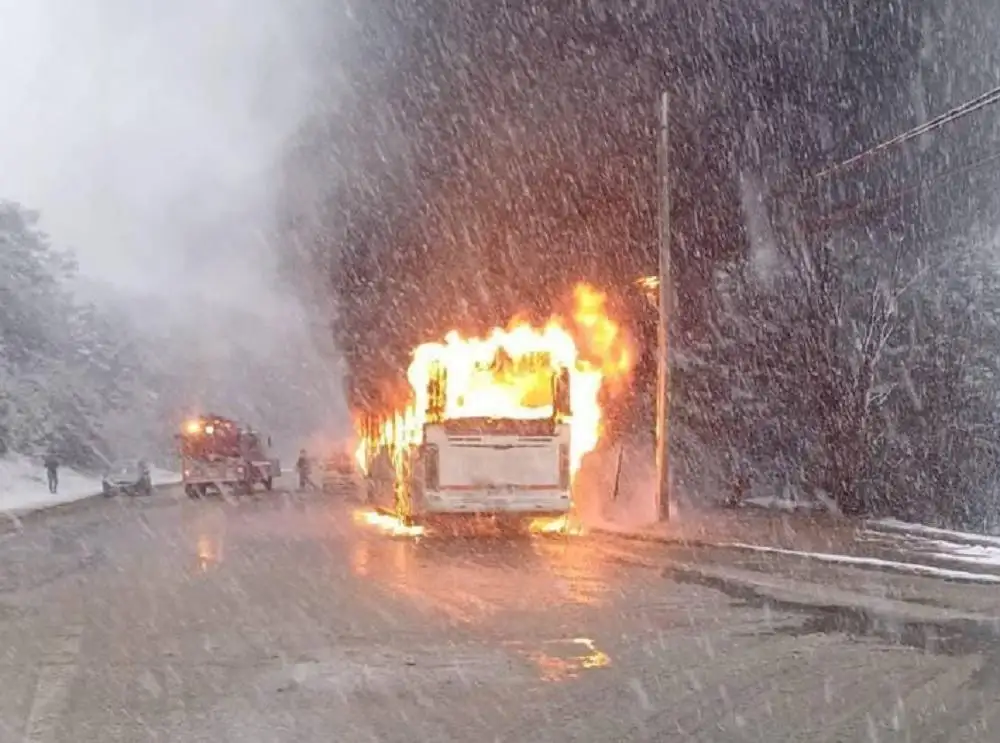 Un utilitario se prendió fuego por completo, el conductor resultó ileso