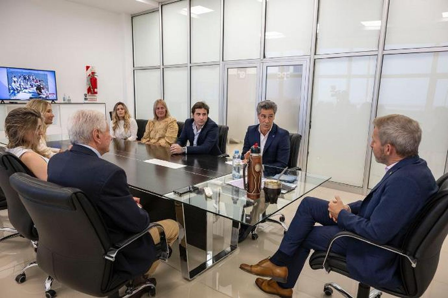 Miembros del Distrito Entre Ríos de la SRA-uan Diego Etchevehere y Mariano Berisso, se reunieron con el Gobernador Frigerio