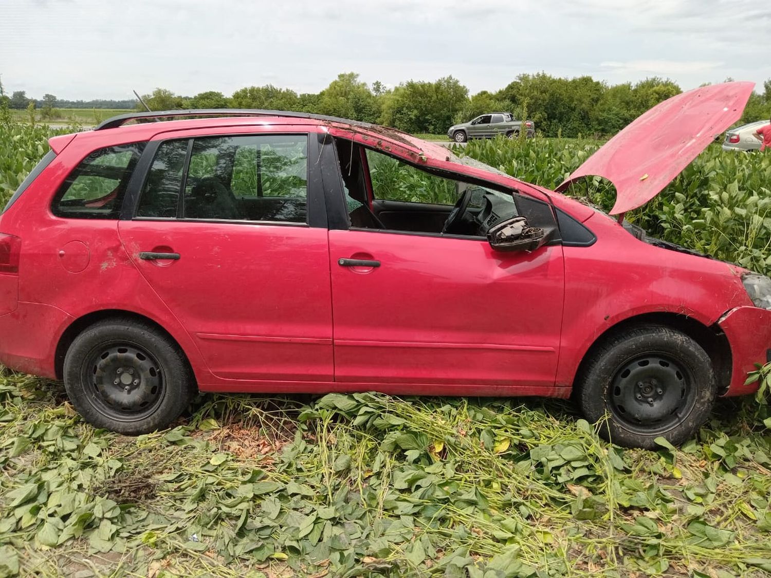 auto volcó ruta 191 km 28