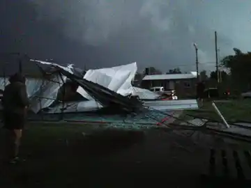 Violento temporal en Bolívar: Voladura de techos, caída de árboles y granizada
