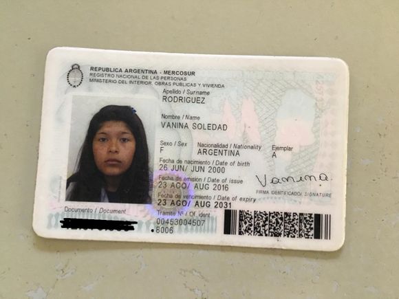 Encontraron el DNI de Vanina Soledad Rodríguez