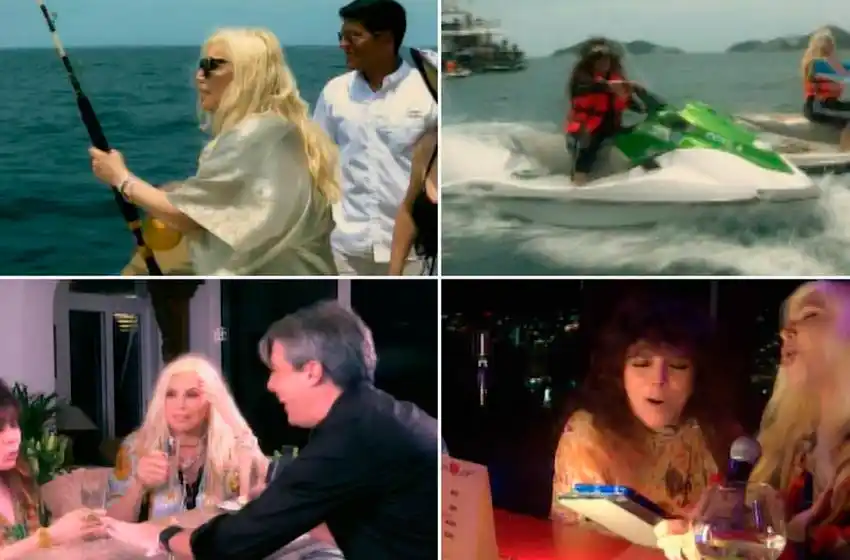 Tirolesa, tragos, canto y confesiones: el divertido encuentro de Susana Giménez y Verónica Castro