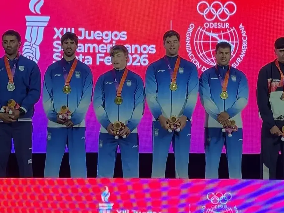 Gonzalo Carreras integró el bote K4 que ganó la medalla de oro para la delegación Argentina. PH: Agencia