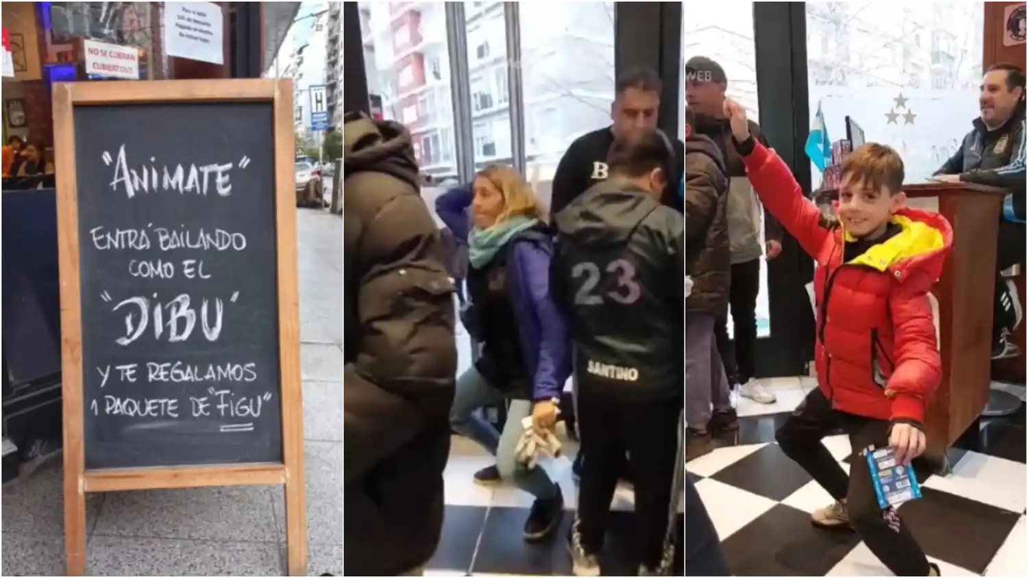 En Mar del Plata todos bailan como el Dibu Martínez: Un negocio regala figuritas a los que entran imitando al arquero